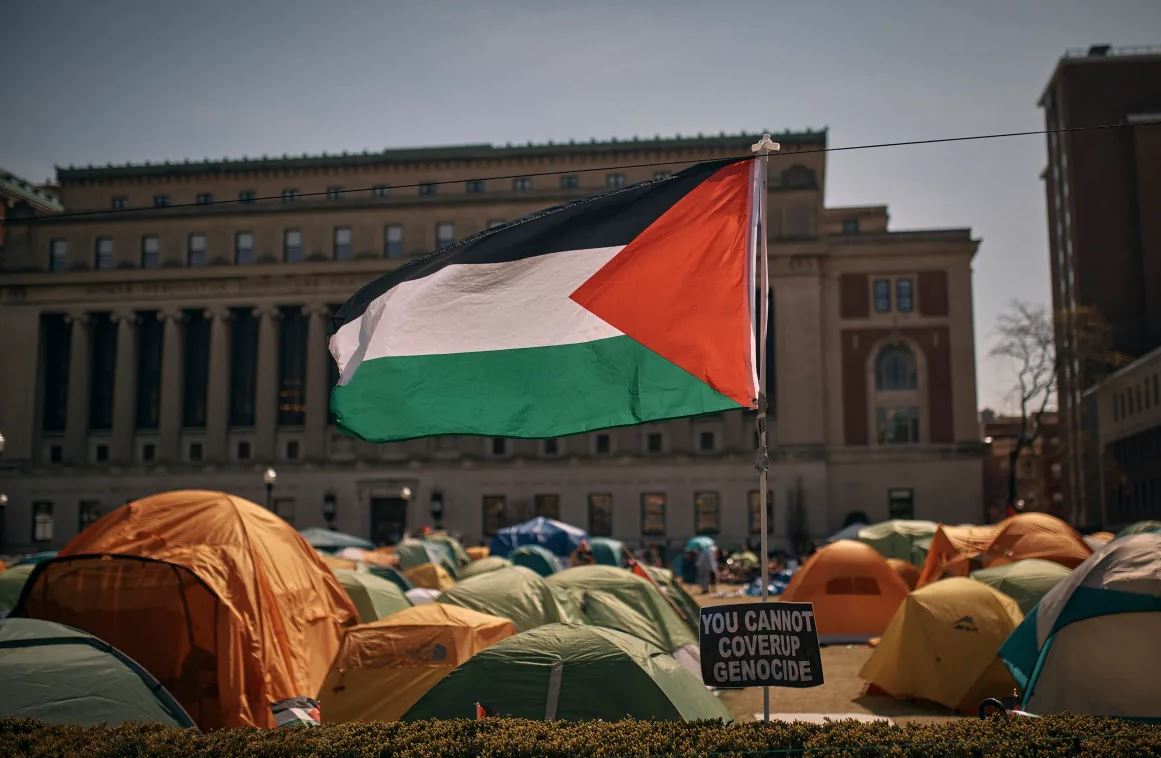 अमेरिका की एक यूनिवर्सिटी में फिलिस्तीन के समर्थन में छात्र आंदोलन चल रहा है